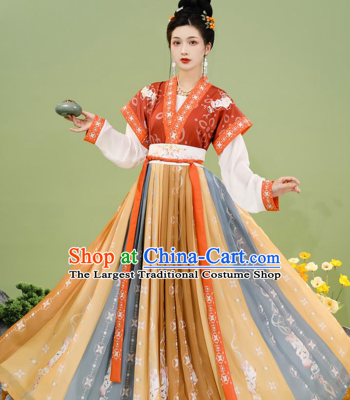 China Ancient Fairy Hanfu Dress Tang Dynasty Historical Clothing Traditional Royal Princess Garment Costumes Complete Set