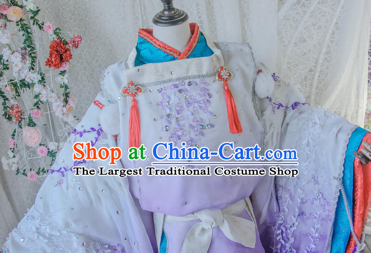 Top Japanese Garment Costumes Cosplay Onmyoji Lilac Suits Swordsman Kimono Uniforms