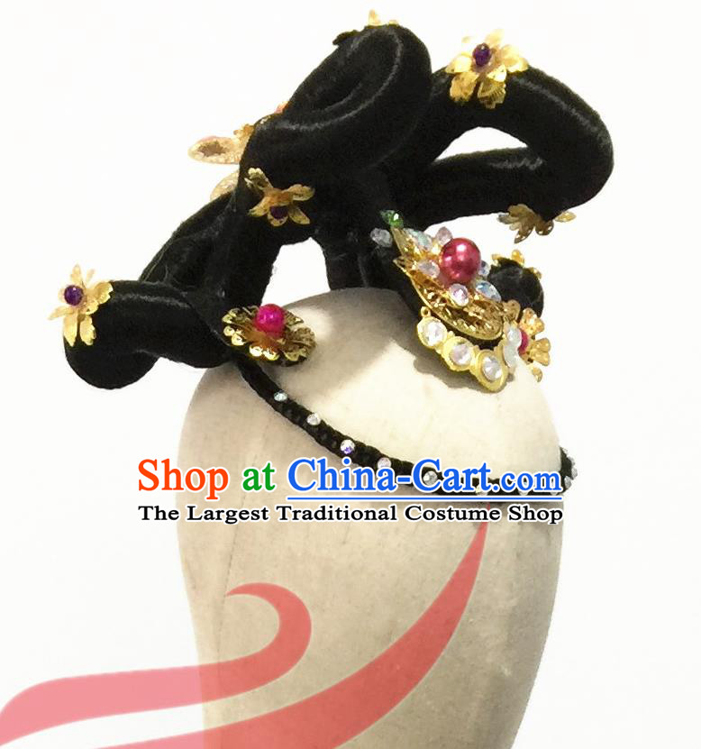 Top China Stage Performance Wigs Chignon Hairpieces Classical Dance Hair Accessories Female Lotus Dance Headdress
