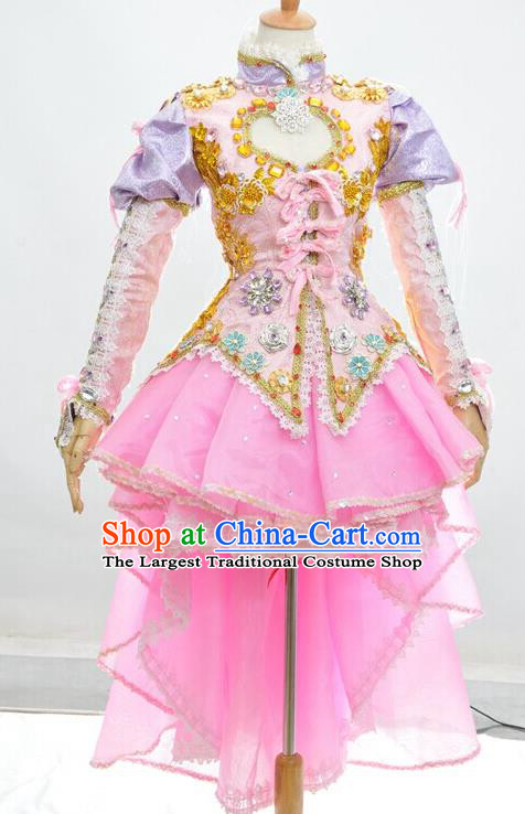 Top Grade Cosplay Garment Costume Halloween Party Vampiress Pink Dress European Princess Clothing