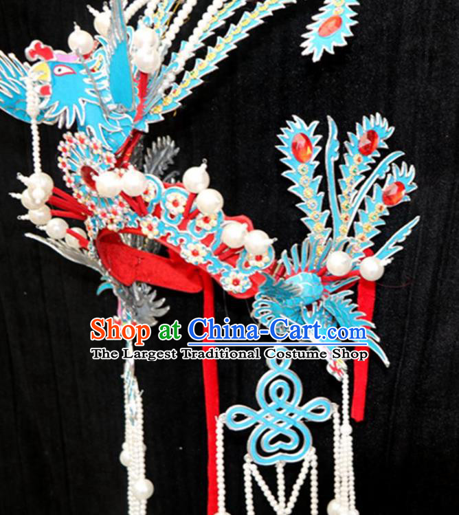 China Ancient Princess Helmet Shaoxing Opera Hua Tan Hat Beijing Opera Diva Phoenix Coronet Headdress