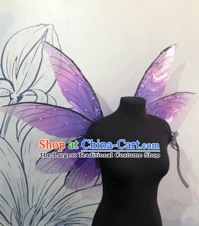Custom Cosplay Fairy Purple Wings Halloween Angel Decorations Carnival Catwalks Back Accessories Brazil Parade Props