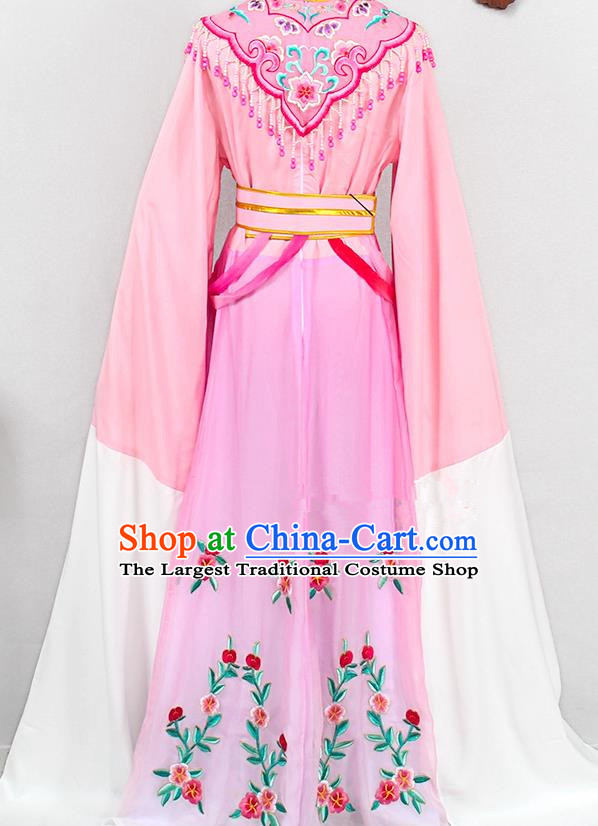 Chinese Traditional Fujian Opera Young Beauty Pink Dress Outfits Peking Opera Hua Tan Clothing Ancient Fairy Princess Garment Costumes