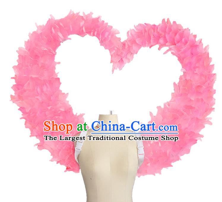 Custom Halloween Show Decorations Carnival Parade Back Accessories Miami Catwalks Props Headdress Cosplay Angel Pink Feather Wings