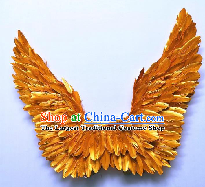 Custom Miami Catwalks Back Decorations Cosplay Fairy Golden Little Wings Halloween Performance Props Carnival Parade Accessories