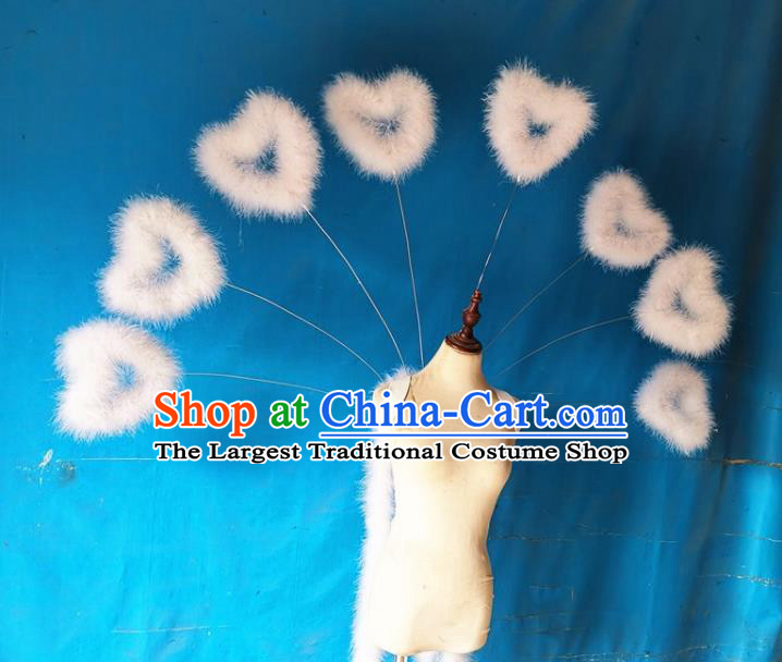 Custom Carnival Parade Feather Accessories Miami Catwalks Back Decorations Cosplay Fairy Heart Shape Wings Christmas Performance Props