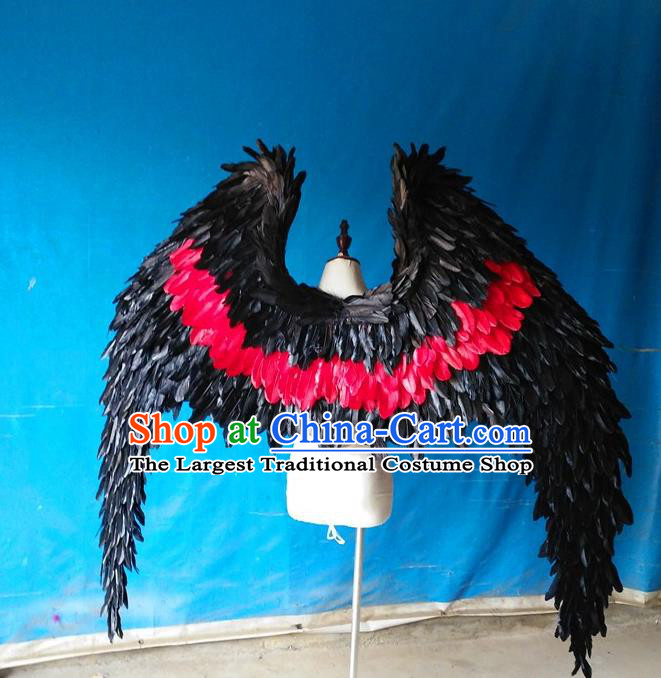 Custom Christmas Performance Props Carnival Parade Feather Accessories Miami Catwalks Back Decorations Cosplay Demon Red Feathers Wings