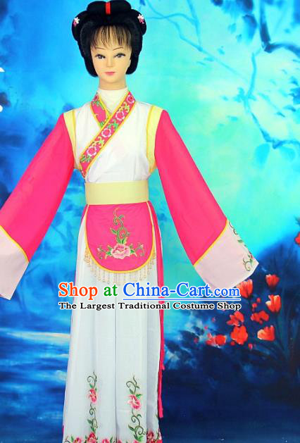 Chinese Beijing Opera Xiaodan Clothing Ancient Servant Girl Dress Outfits Traditional Shaoxing Opera Young Lady Garment Costume