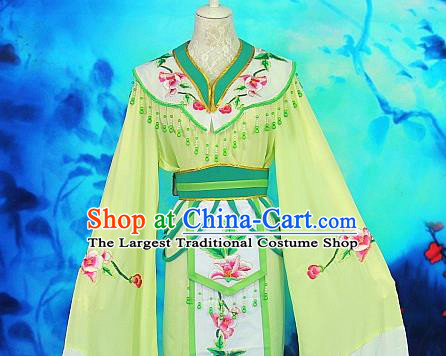 Chinese Traditional Shaoxing Opera Diva Garment Costume Beijing Opera Hua Tan Clothing Ancient Nobility Lady Green Dress Outfits