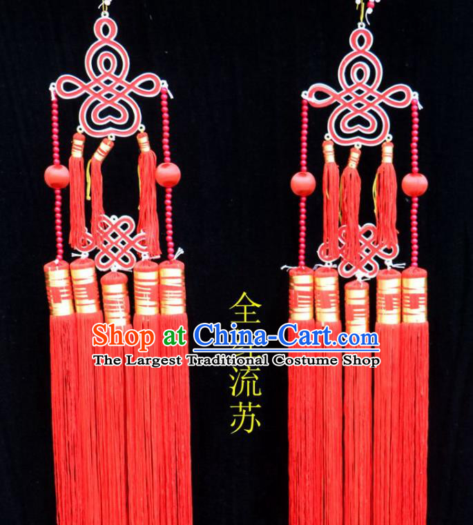 China Peking Opera Diva Red Phoenix Coronet Beijing Opera Hua Tan Headdress Ancient Bride Hair Accessories