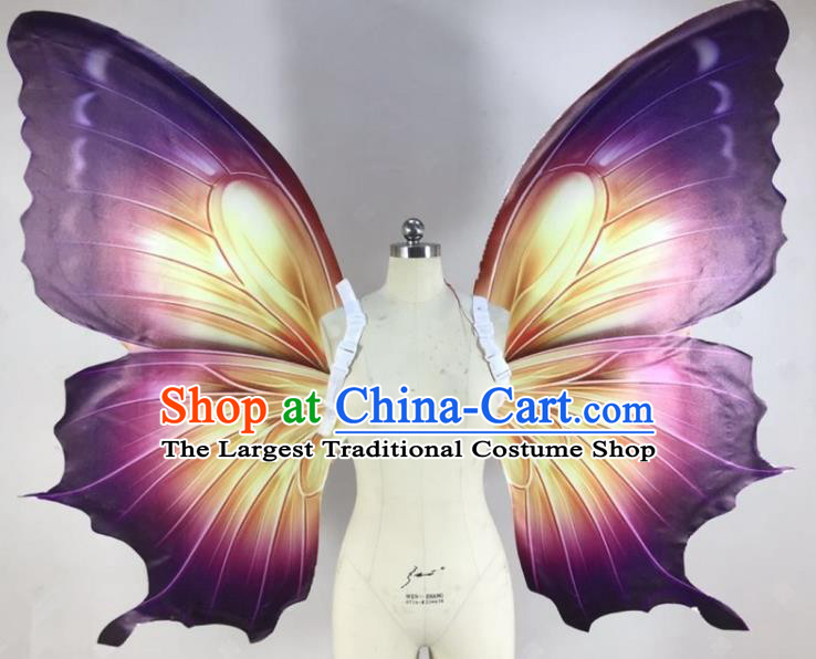 Custom Christmas Performance Butterfly Wings Miami Catwalks Back Decorations Halloween Cosplay Fairy Purple Wing Stage Show Prop Accessories