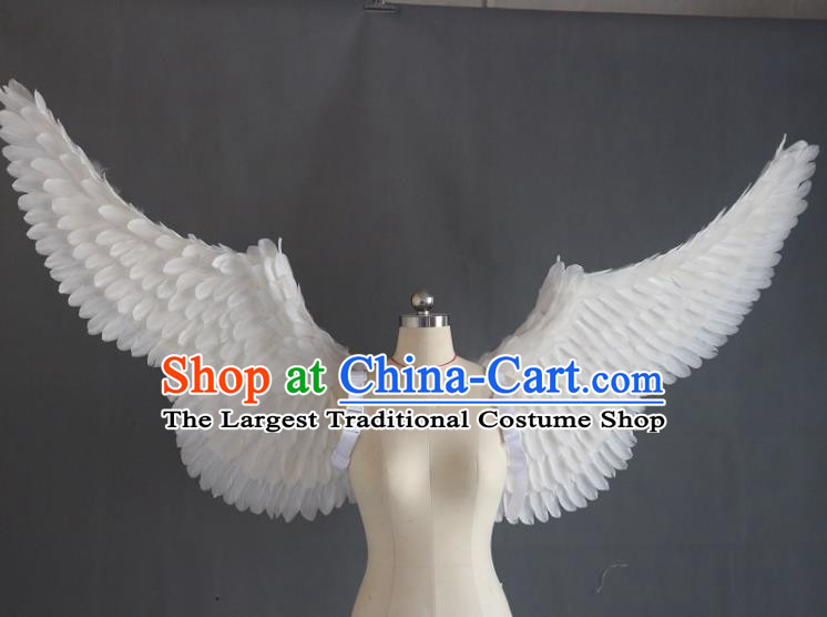 Custom Miami Catwalks Back Decoration Accessories Halloween Cosplay Angel Wing Stage Show Props Christmas Performance White Feather Wings