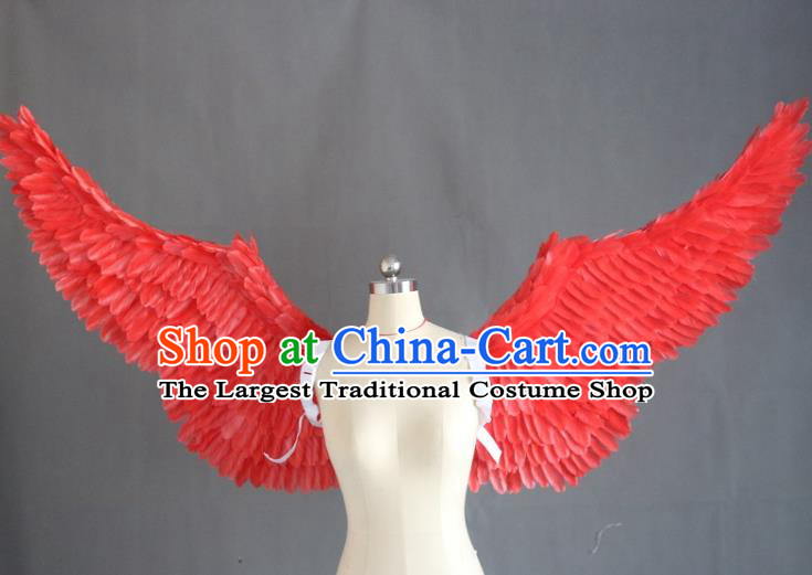 Custom Miami Catwalks Back Decorations Cosplay Angel Wing Accessories Stage Show Props Halloween Performance Red Feather Wings