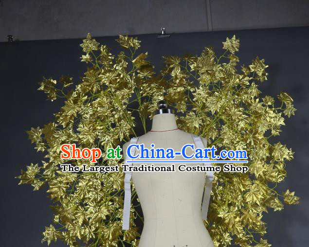 Custom Stage Performance Props Halloween Catwalks Golden Maple Leaf Wings Miami Stage Show Back Decorations Cosplay Fancy Accessories