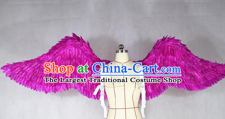 Custom Stage Show Rosy Feathers Props Halloween Cosplay Deluxe Angel Wings Miami Catwalks Decorations Ceremony Performance Back Accessories