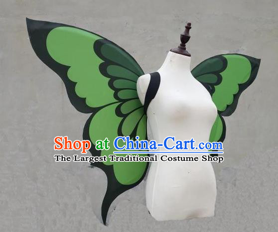 Custom Halloween Fancy Ball Wear Carnival Parade Accessories Miami Catwalks Back Decorations Cosplay Fairy Props Stage Show Green Butterfly Wings