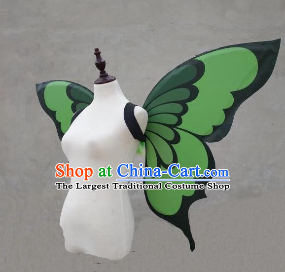 Custom Halloween Fancy Ball Wear Carnival Parade Accessories Miami Catwalks Back Decorations Cosplay Fairy Props Stage Show Green Butterfly Wings