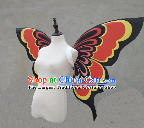 Custom Stage Show Red Butterfly Wings Halloween Fancy Ball Wear Carnival Parade Accessories Miami Catwalks Back Decorations Cosplay Fairy Props