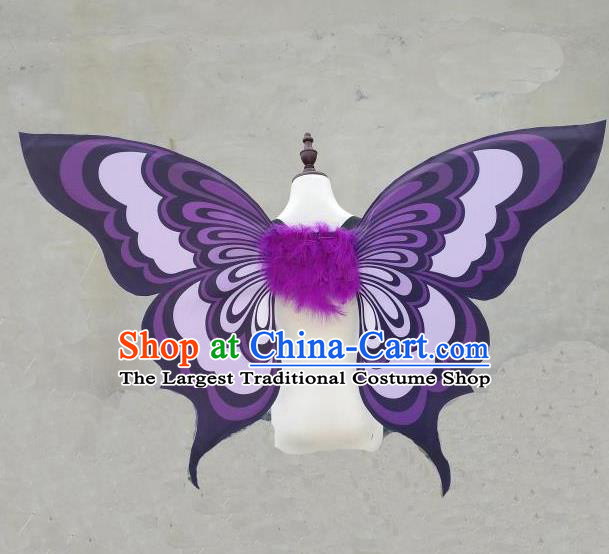 Custom Cosplay Fairy Props Stage Show Purple Butterfly Wings Halloween Fancy Ball Wear Carnival Parade Accessories Miami Catwalks Back Decorations