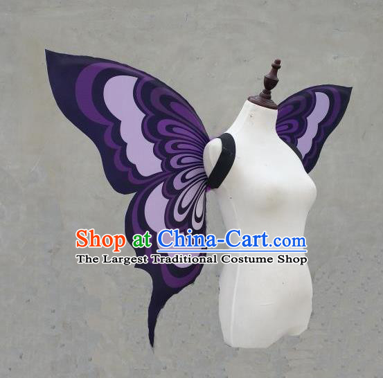 Custom Cosplay Fairy Props Stage Show Purple Butterfly Wings Halloween Fancy Ball Wear Carnival Parade Accessories Miami Catwalks Back Decorations