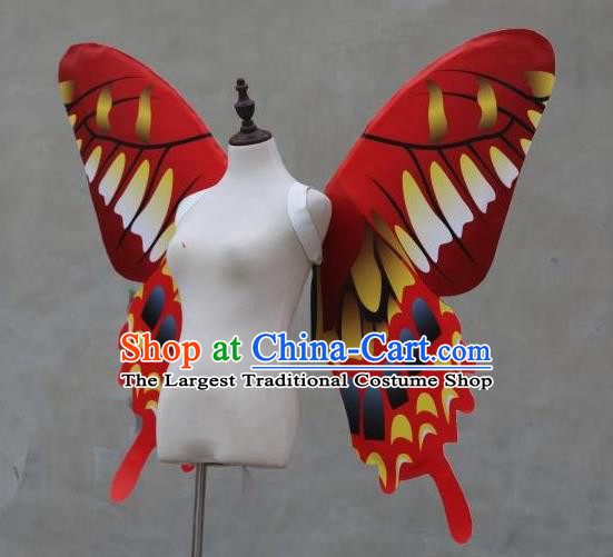 Custom Cosplay Butterfly Fairy Props Catwalks Angel Red Wings Halloween Fancy Ball Wear Carnival Parade Accessories Miami Show Back Decorations