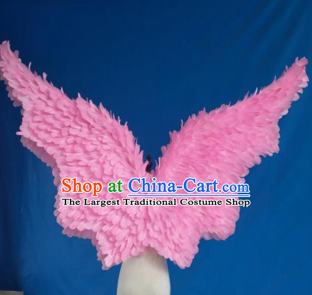 Custom Carnival Catwalks Accessories Miami Parade Show Decorations Cosplay Angel Deluxe Pink Feather Wings Halloween Fancy Ball Props
