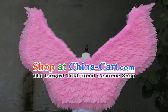 Custom Miami Show Back Decorations Cosplay Pink Feather Angel Wings Catwalks Model Props Halloween Fancy Ball Accessories Carnival Parade Wear