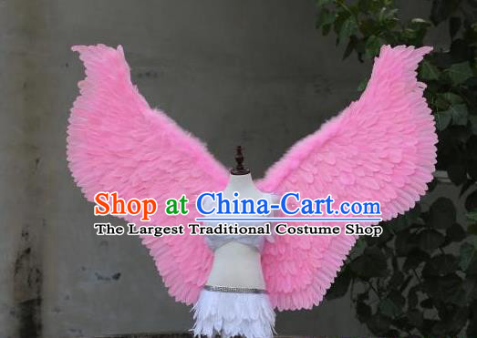 Custom Halloween Fancy Ball Accessories Carnival Parade Wear Miami Show Back Decorations Cosplay Pink Feather Angel Wings Catwalks Model Props