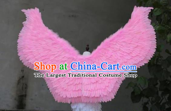 Custom Halloween Fancy Ball Accessories Carnival Parade Wear Miami Show Back Decorations Cosplay Pink Feather Angel Wings Catwalks Model Props
