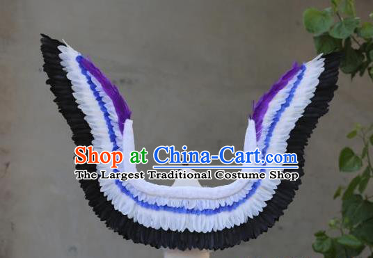 Custom Model Catwalks Props Halloween Fancy Ball Wear Carnival Parade Accessories Miami Show Feather Wings Cosplay Angel Back Decorations