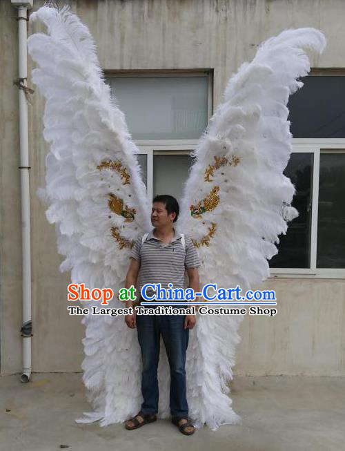 Custom Miami Angel Giant Feather Wings Halloween Cosplay Decorations Stage Show Deluxe Props Opening Dance Wear Carnival Parade Back Accessories