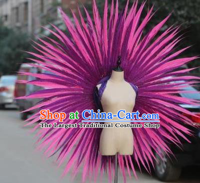 Custom Carnival Parade Wear Miami Show Rosy Feathers Decorations Cosplay Deluxe Wings Catwalks Angel Props Halloween Fancy Ball Back Accessories