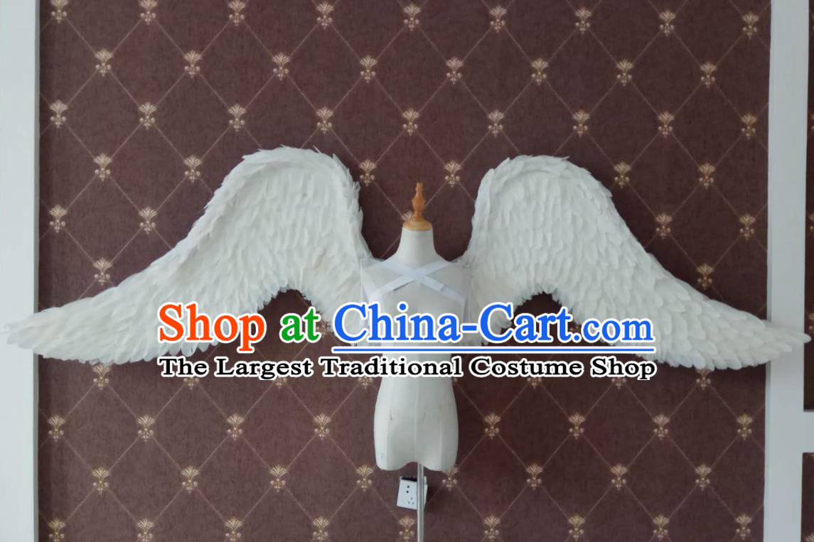 Custom Stage Show White Feather Props Opening Dance Wear Miami Show Accessories Christmas Angel Wings Halloween Cosplay Back Decorations