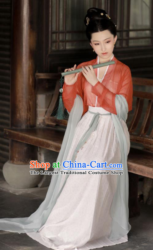 China Song Dynasty Palace Lady Historical Clothing Traditional Court Woman Hanfu Dress Ancient Garment Costumes