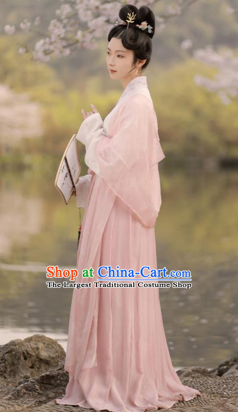 China Traditional Hanfu Dress Ancient Young Beauty Garment Costumes Song Dynasty Court Princess Historical Clothing Full Set