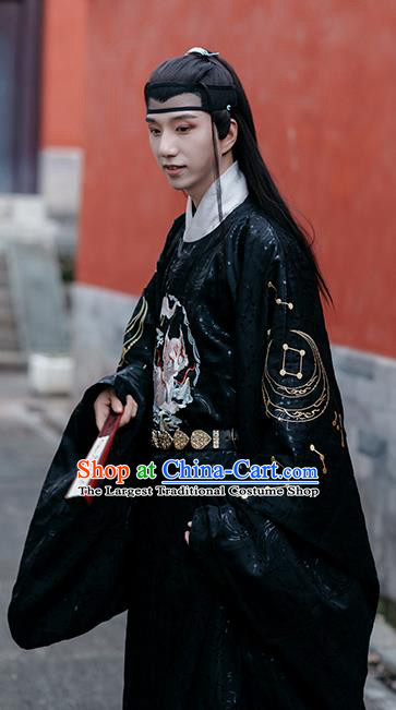 China Ming Dynasty Royal Prince Historical Clothing Traditional Swordsman Hanfu Robe Ancient Young Childe Garment Costumes