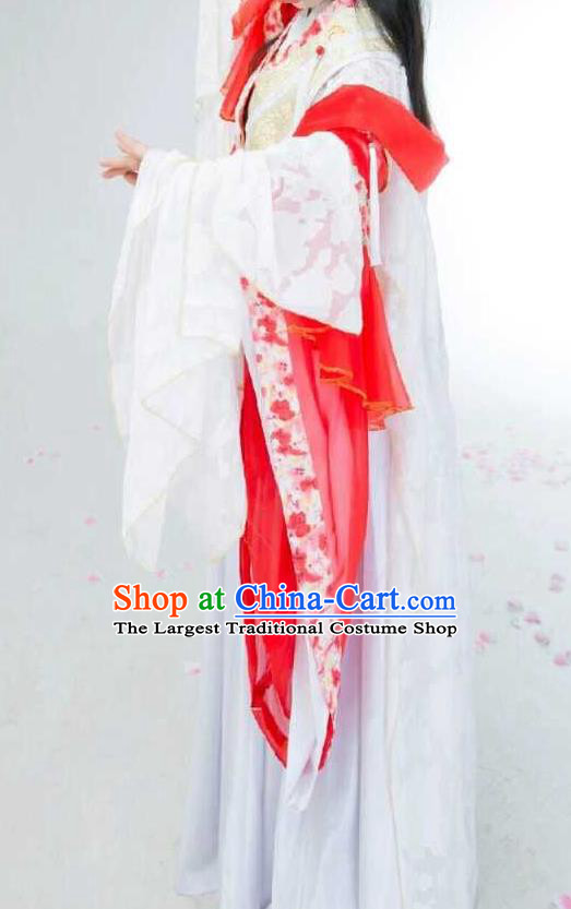 China Cosplay Princess Red Dress Outfits Traditional Puppet Show Swordswoman Feng Cailing Garment Costumes Ancient Fairy Clothing