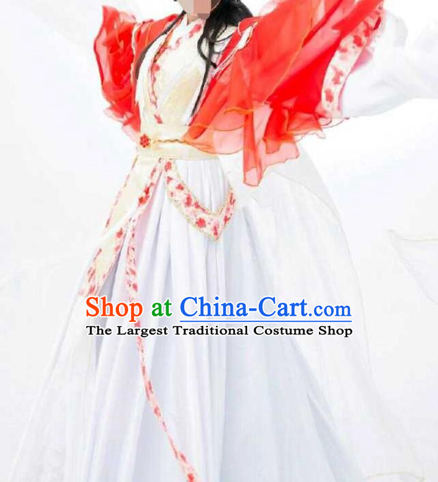 China Cosplay Princess Red Dress Outfits Traditional Puppet Show Swordswoman Feng Cailing Garment Costumes Ancient Fairy Clothing