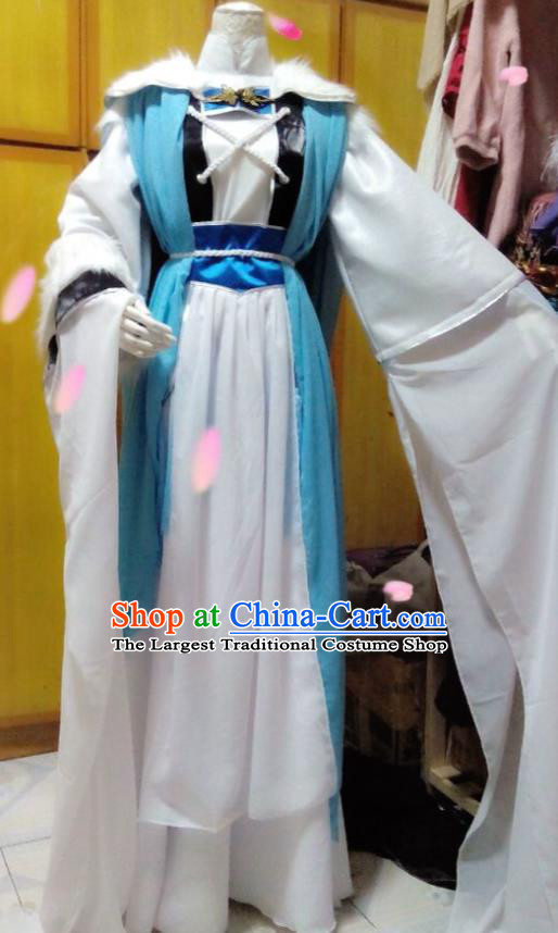 Chinese Traditional Cosplay Young Knight Clothing Puppet Show Swordsman Garment Costumes Ancient Taoist Robe Uniforms