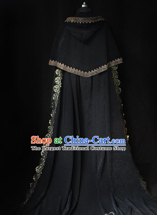 Top Cosplay Queen Black Dress Gothic Royal Countess Garment Costume Demon Angel Clothing
