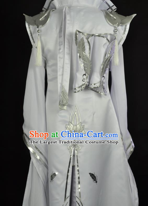 Custom Game Role Chivalrous Male White Suits Cosplay Knight Clothing Moonlight Blade Swordsman Garment Costumes