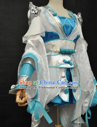 Top Cosplay Swordswoman White Dress Game Role Female Knight Garment Costumes Traditional Chivalrous Woman Clothing