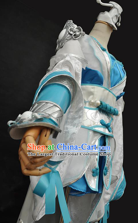 Top Cosplay Swordswoman White Dress Game Role Female Knight Garment Costumes Traditional Chivalrous Woman Clothing