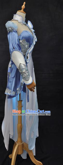 Top Cosplay Swordswoman White Dress Game Role Female Knight Garment Costumes Traditional Taoist Nun Clothing