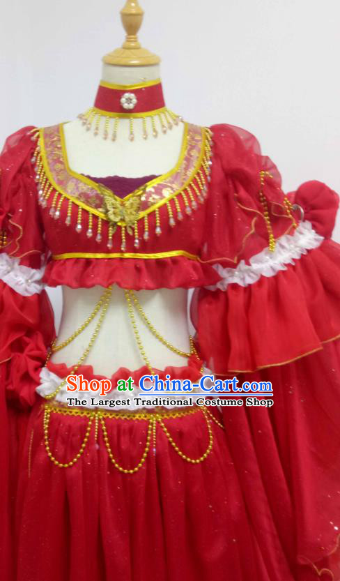 China Traditional Fairy Dance Garment Costumes Ancient Palace Lady Clothing Cosplay Goddess Red Dress Outfits