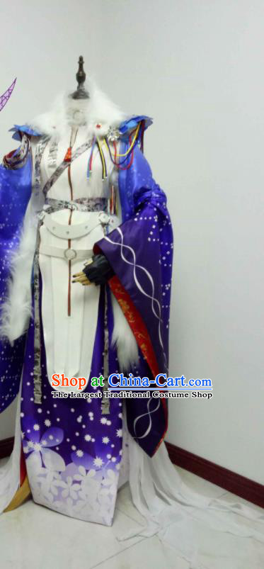 Chinese Traditional Cosplay Swordsman Clothing Puppet Show Royal Highness Garment Costumes Ancient Monarch Uniforms