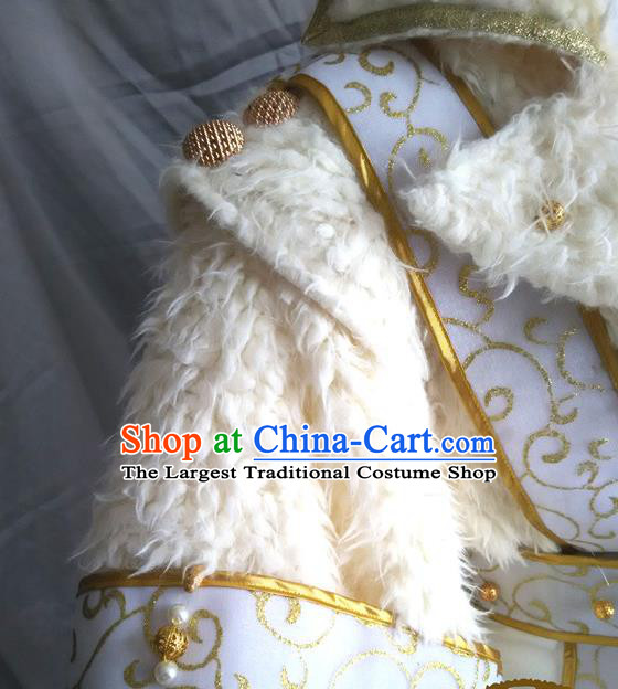 Chinese Traditional Cosplay Swordsman Winter Clothing Puppet Show Royal Prince Garment Costumes Ancient Noble Childe Uniforms