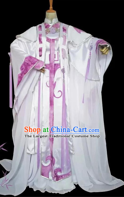 Chinese Ancient Taoist Priest Uniforms Traditional Cosplay Swordsman Clothing Puppet Show Royal Prince Su Huanzhen Garment Costumes