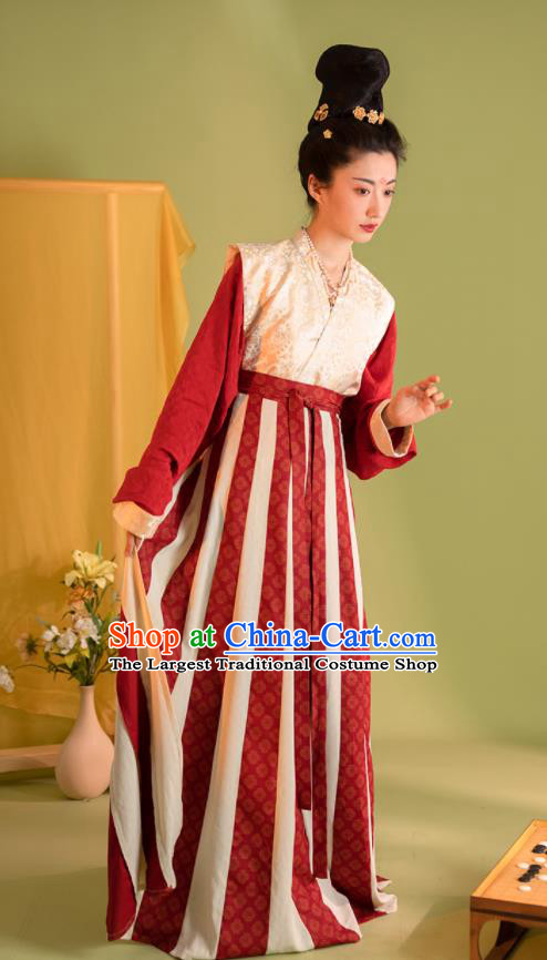 China Ancient Tang Dynasty Princess Historical Clothing Traditional Hanfu Dress Court Beauty Garment Costumes