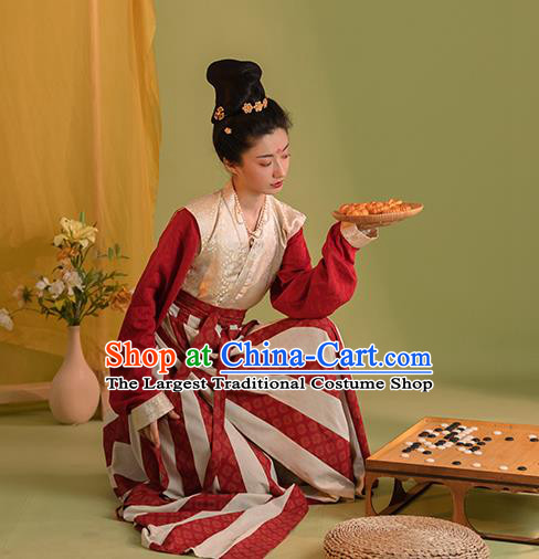 China Ancient Tang Dynasty Princess Historical Clothing Traditional Hanfu Dress Court Beauty Garment Costumes